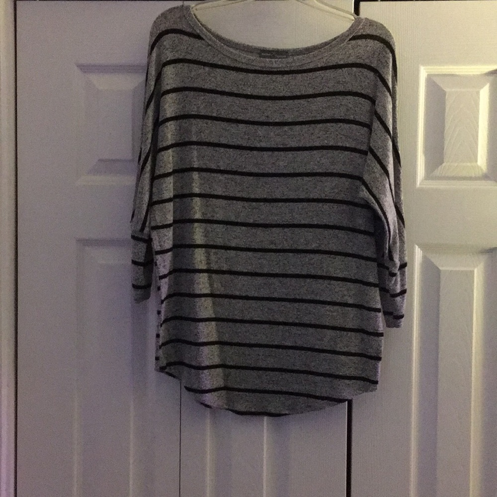 Gray and Black Striped MARKET & SPRUCE long sleeve